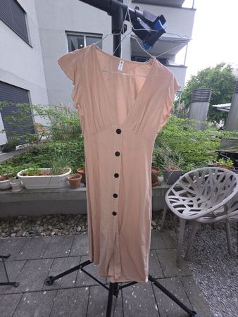 Damen Kleid rosa Knopfleiste kurze Ärmel Grösse M von ZARA