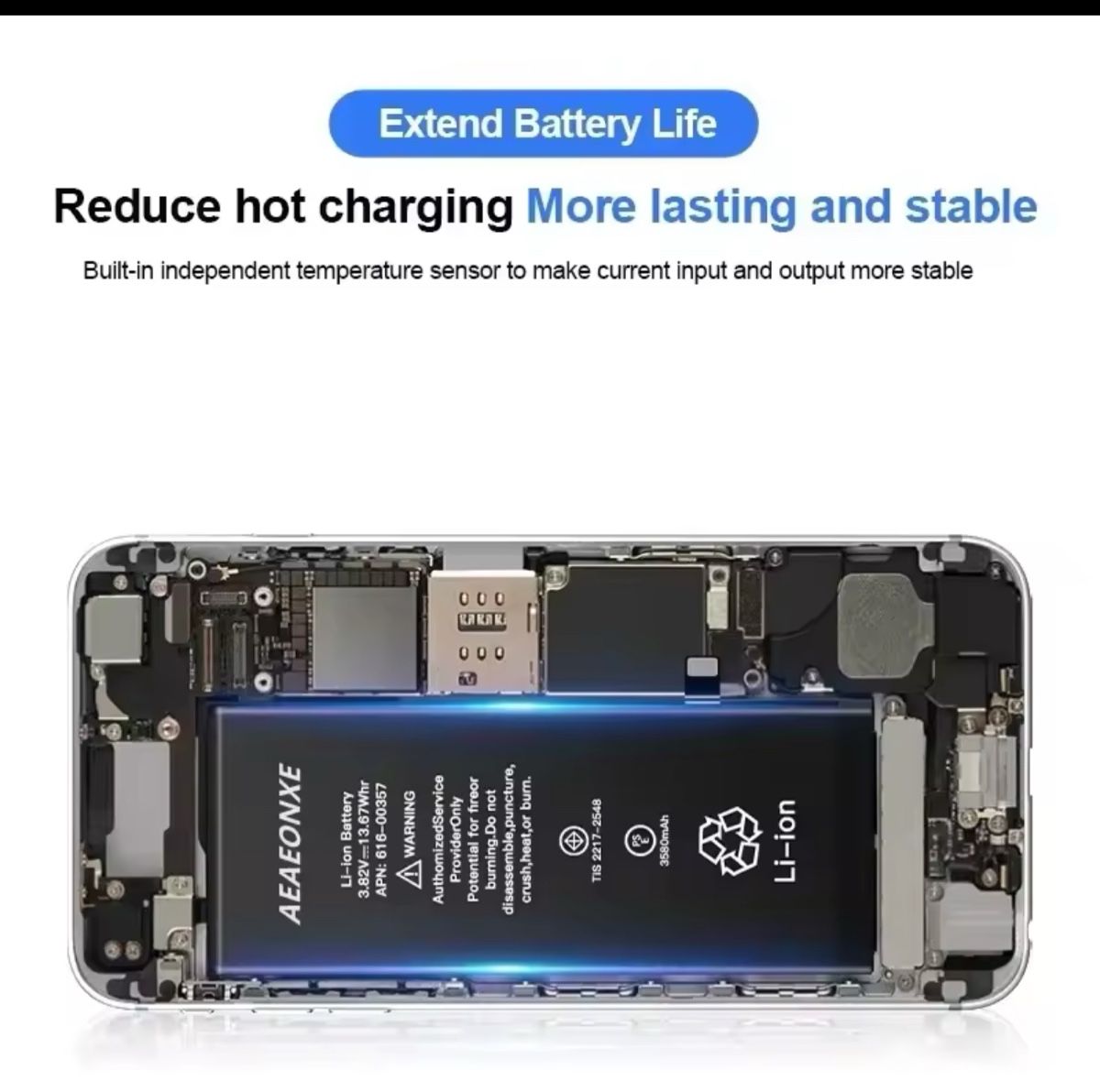 Batterie: New iPhone X Battery Replacement ca. 4000 mAh – Nuovo e nell'imballaggio originale da Altdorf UR venduto da Vince.cc