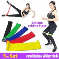 5er Set Fitness Sport Widerstandsband schlank Gummi Yoga