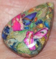 Cabochon L-2943 – Austern Kupfer Türkis – 27x19mm