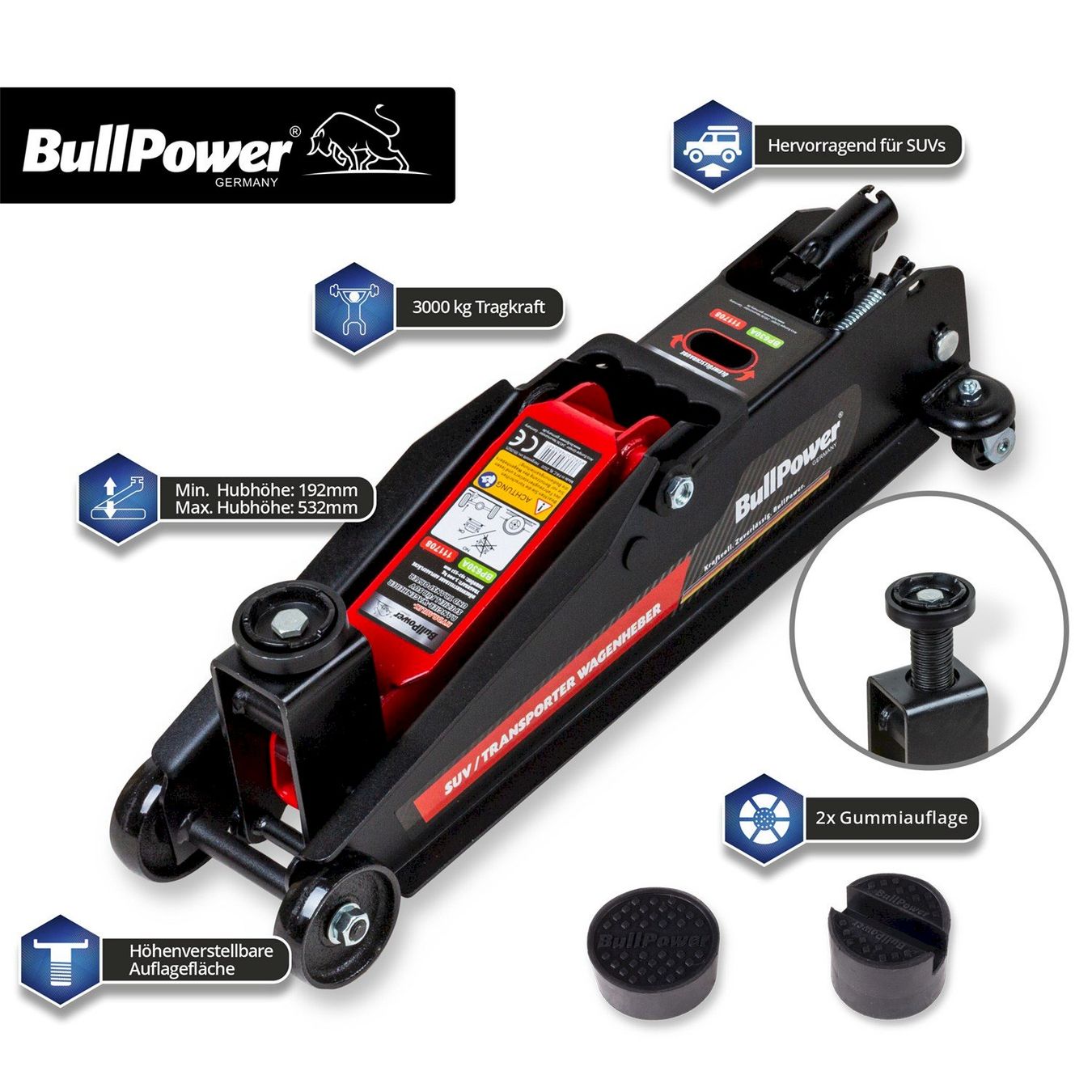 Piattaforme elevatrici & Crick: BullPower Wagenheber 3T – Nuovo e nell'imballaggio originale da Bottighofen venduto da zaap 1