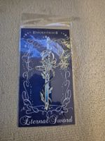 Buchzeichen / Bookmark Schwert mit Kette Blau - Fantasie