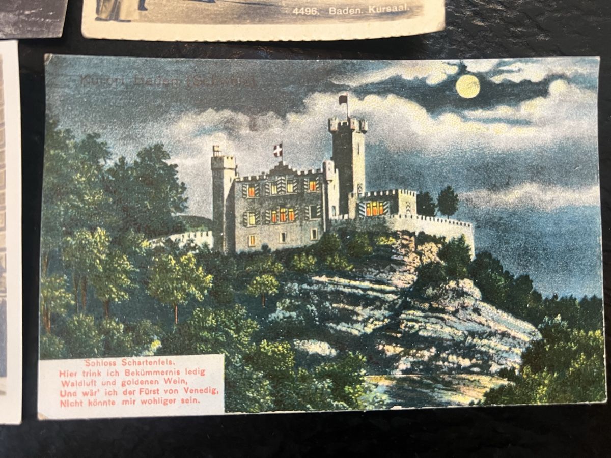 Ansichtskarten: 5 Postkarten Baden Schloss Schartenfels 1925 – Gebraucht aus Laufen von Belezza 4