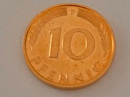 Deutschland 10 pfennig 1995 vergoldet