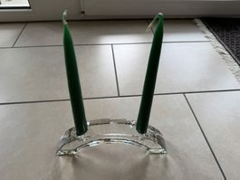 🌻 Kerzenständer aus Glas mit Kerzen, vintage Design!