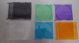 15 farbige Slim CD-Hüllen, schwarz, grün,violett,blau,orange