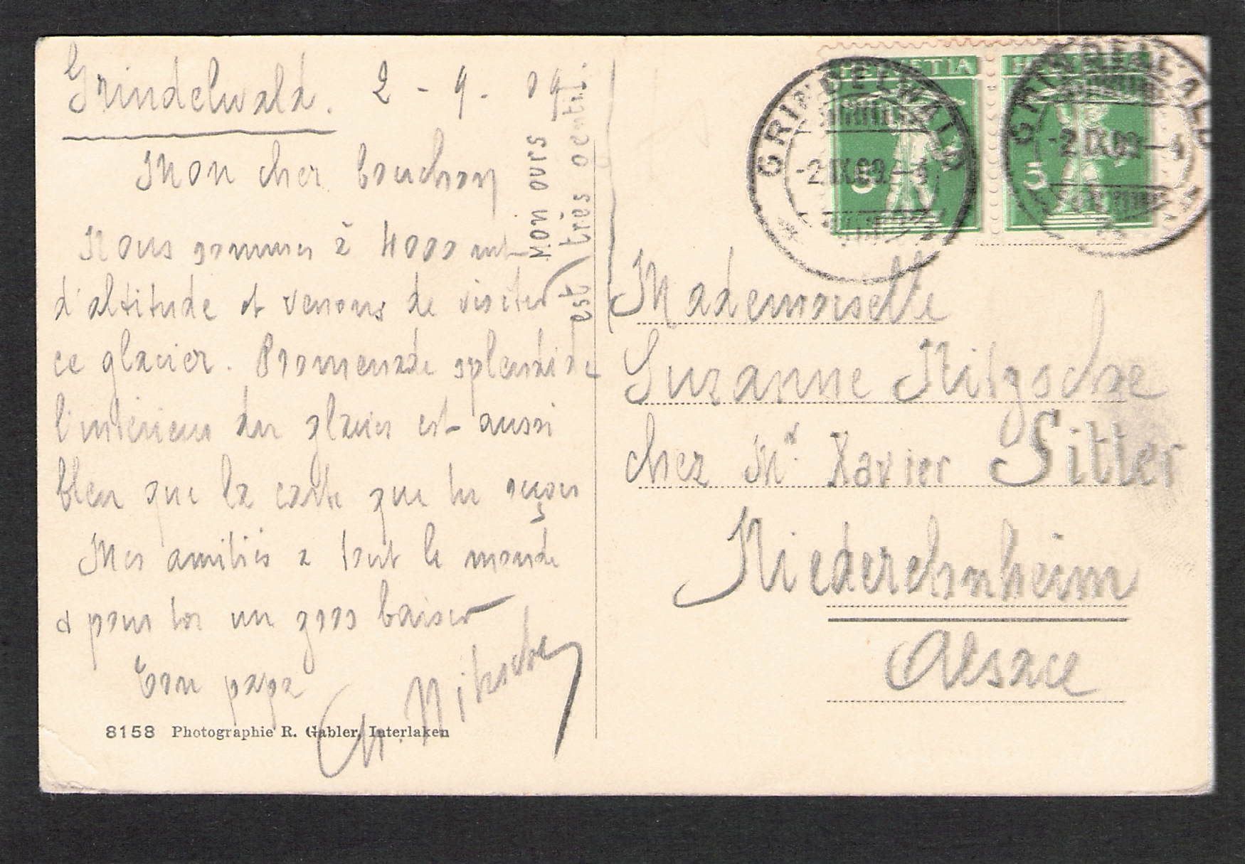 Cartoline postali: AK/BE Grindelwald ,Gletscherbesteigung – Usato da Reichenburg venduto da Pipo-67 1