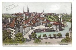 Bern - untere Stadt - Altstadt an der Aare - 1915