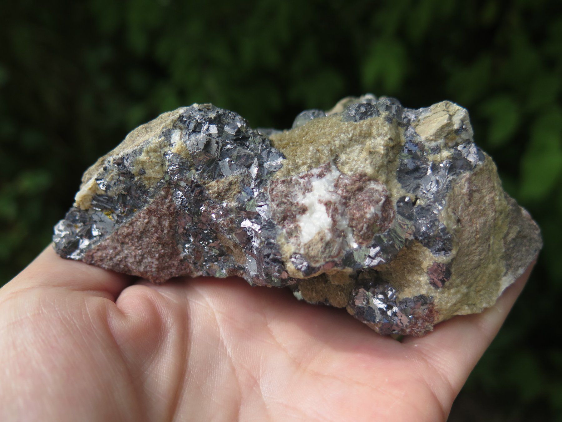 Mineralien & Heilsteine: Bleiglanz mit Siderit von Grube Hilfe Gottes ca. 433 gr. – Gebraucht aus Schaffhausen von Yamakana51L8736OQ8