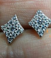 Boucles d'oreille argent diamants de moissanite de 0,017 ct