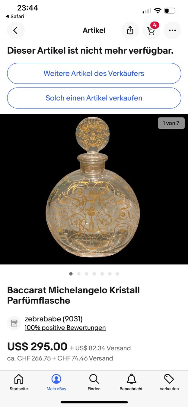 Baccarat Flaconi: BACCARAT wunderschöne Flasche – Usato da Winkel venduto da KaschmirArt 9