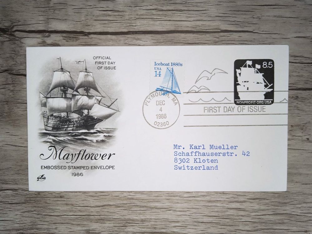 TR07 Enveloppe + Timbre USA 1986 (Gebraucht) in Cousset für CHF 0.65 ...