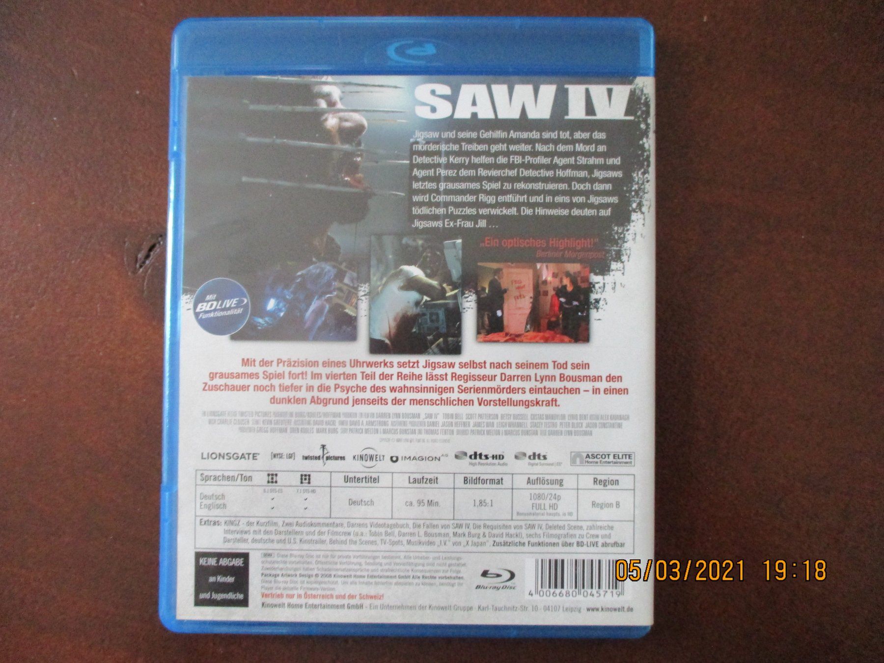Tutti i DVDs: Saw 4  (Unrated) – Usato da Liestal venduto da Disc-Point 1