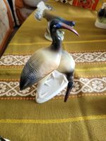 Vogel Figur Keramik Ibis auf Felsen Figur guter Zustand