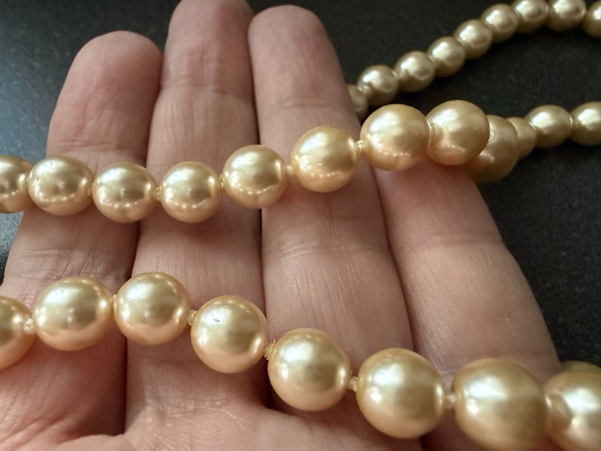 Catenine: Cremefarbene Vintage-Perlenkette – Usato da Lamone venduto da LaCantinaMagica 4
