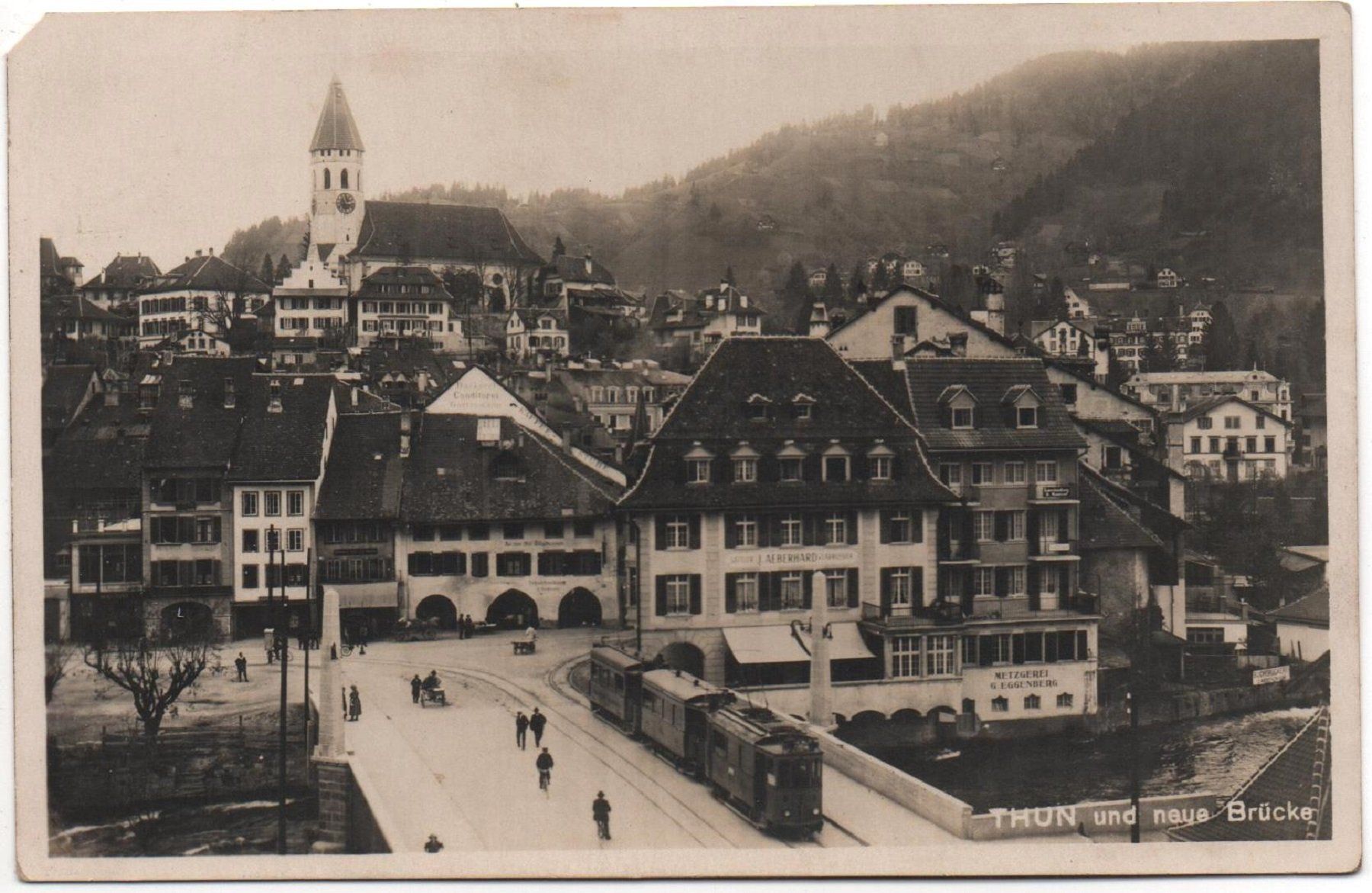 Cartes postales: THUN und neue Brücke (mit Bahn) – D'occasion à Jona par philajona