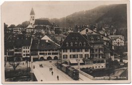 THUN und neue Brücke (mit Bahn)