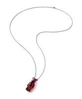 Sautoir BACCARAT-Paris „Bearbrick“ Cristal rouge & Argent925