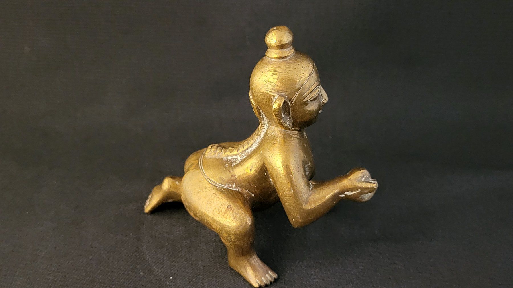 Statuette: Bronzefigur "Kleiner Krishna" Indien – Usato da Basel venduto da spinne02 5