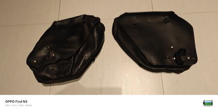 Buffalo Bag Motorcycle Saddlebags Black Leather Set