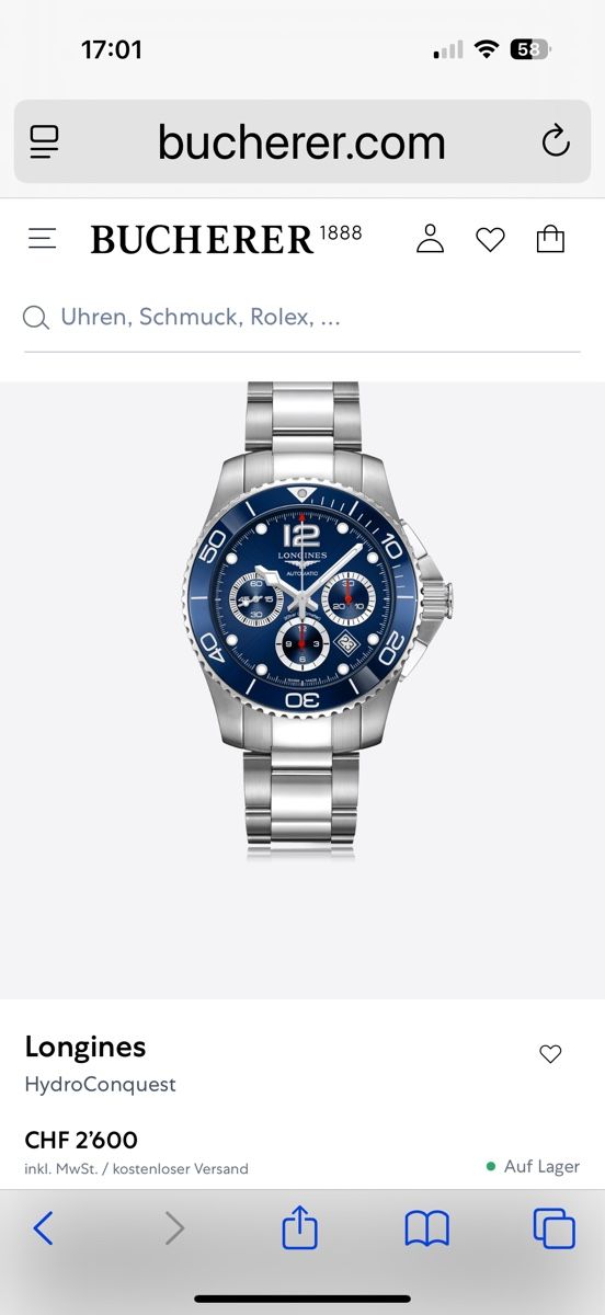 Longines Orologi: Longines HydroConquest  43 mm Chrono ,Automatic , Neuwertig – Nuovo (secondo la descrizione) da Safnern venduto da Peter071 5