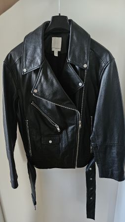 H&M Echt leder Jacke Leather biker jacket oversize