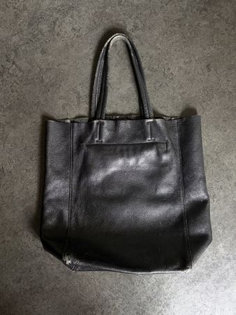 Schwarze Leder Tasche/ Shopper