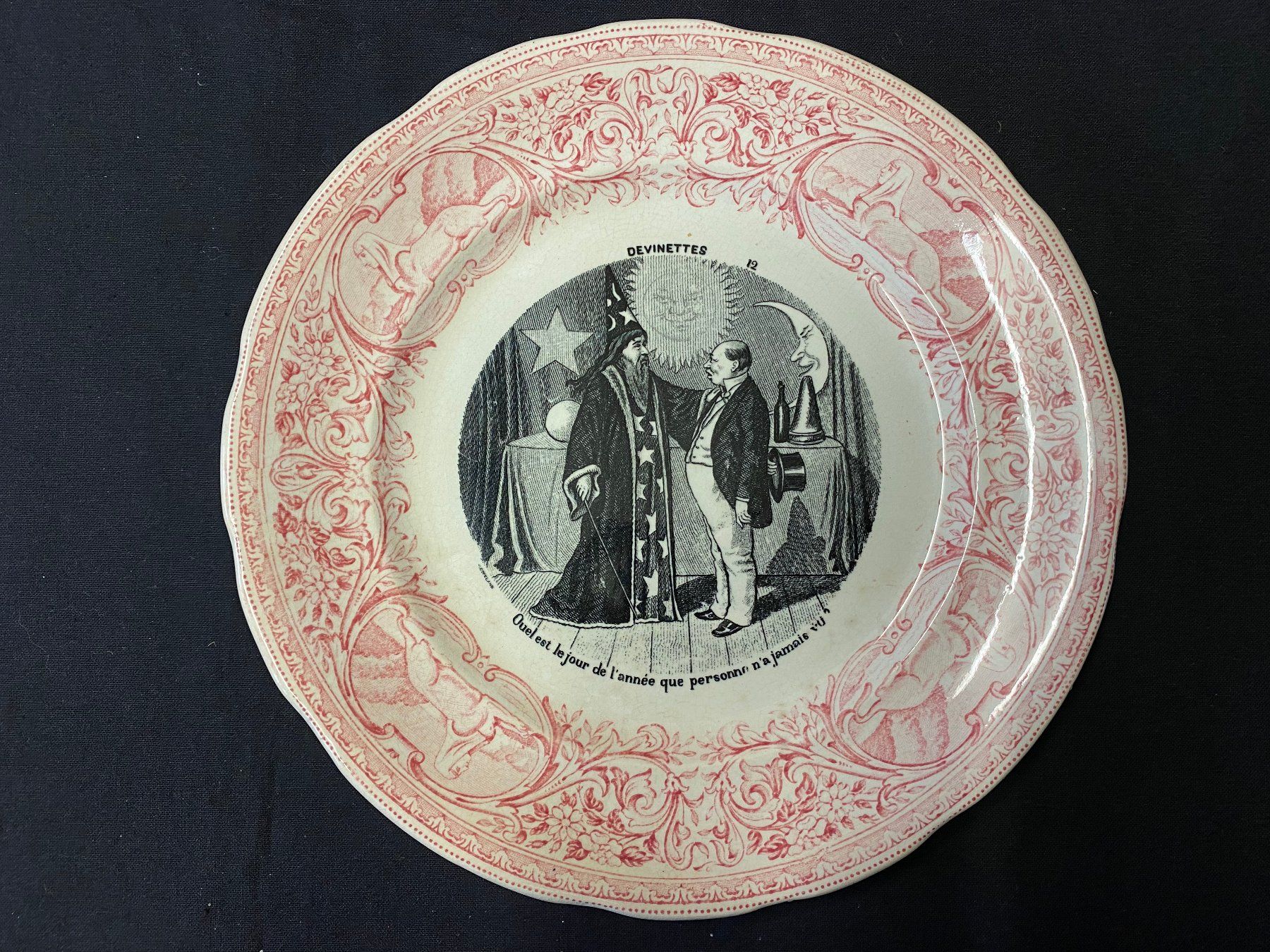 Piatti: Antike Seltene "Opaque de Sarreguemines" Teller 1875 - 1900 – Usato da Schaffhausen venduto da vintageville 5