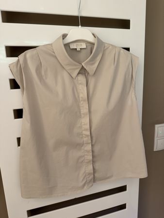 Damenbluse kurzarm beige Grösse 40 neu