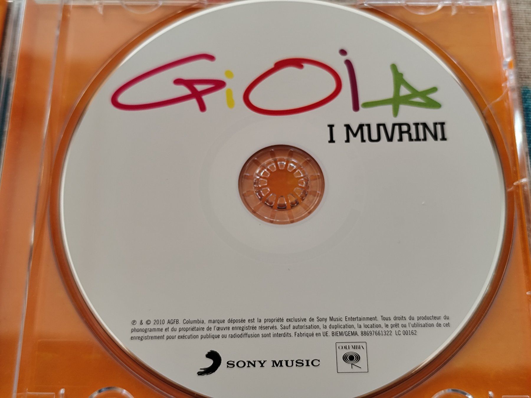 CD: I MUVRINI - GIOIA - 2010 SONY MUSIC – Usato da Ermenswil venduto da easyric 1