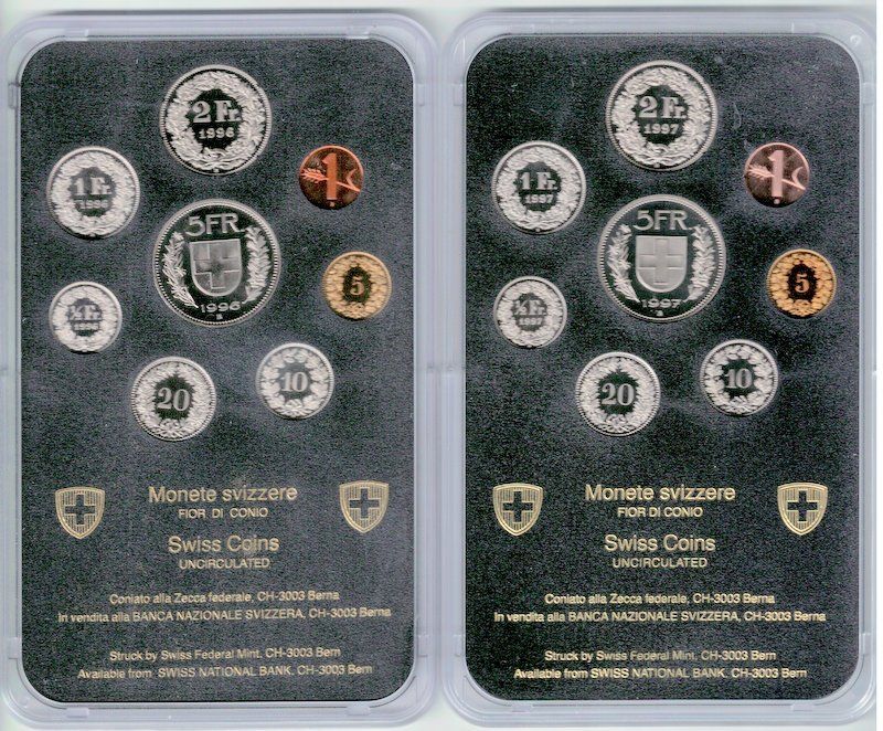 Alle Münzen: 2 Münzsätze 1996 + 1997 stgl. – Neu und originalverpackt aus Bonstetten von Pinguin75