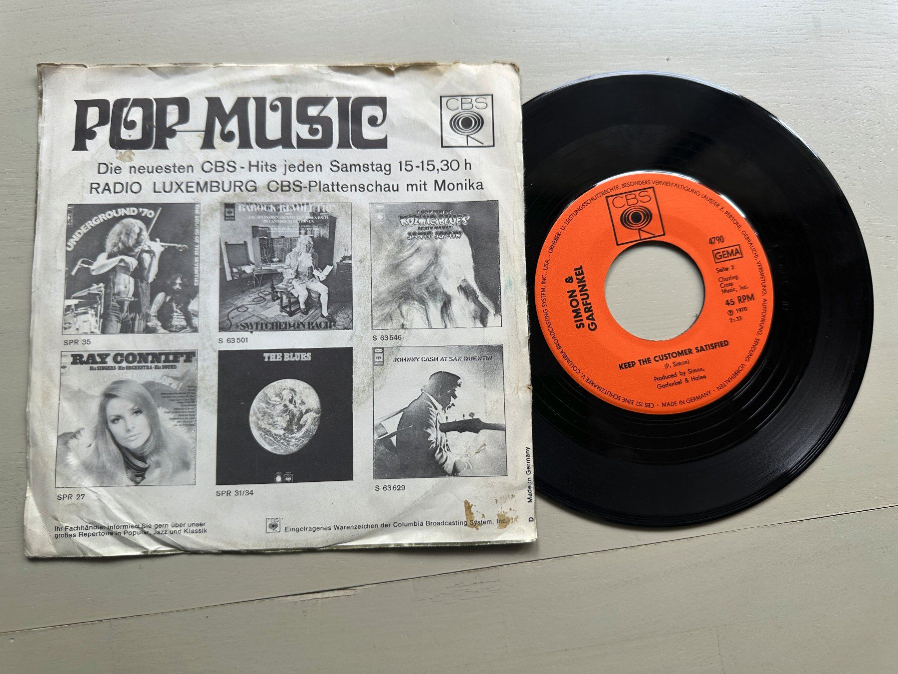Dischi in vinile: SIMON & GARFUNKEL ART PAUL tolle Single Bridge over troubled – Usato da Basel venduto da Partridge 1