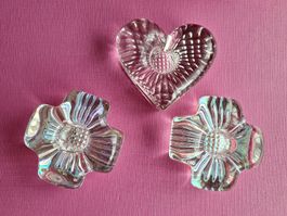 3 Kristallglas Kerzenständer