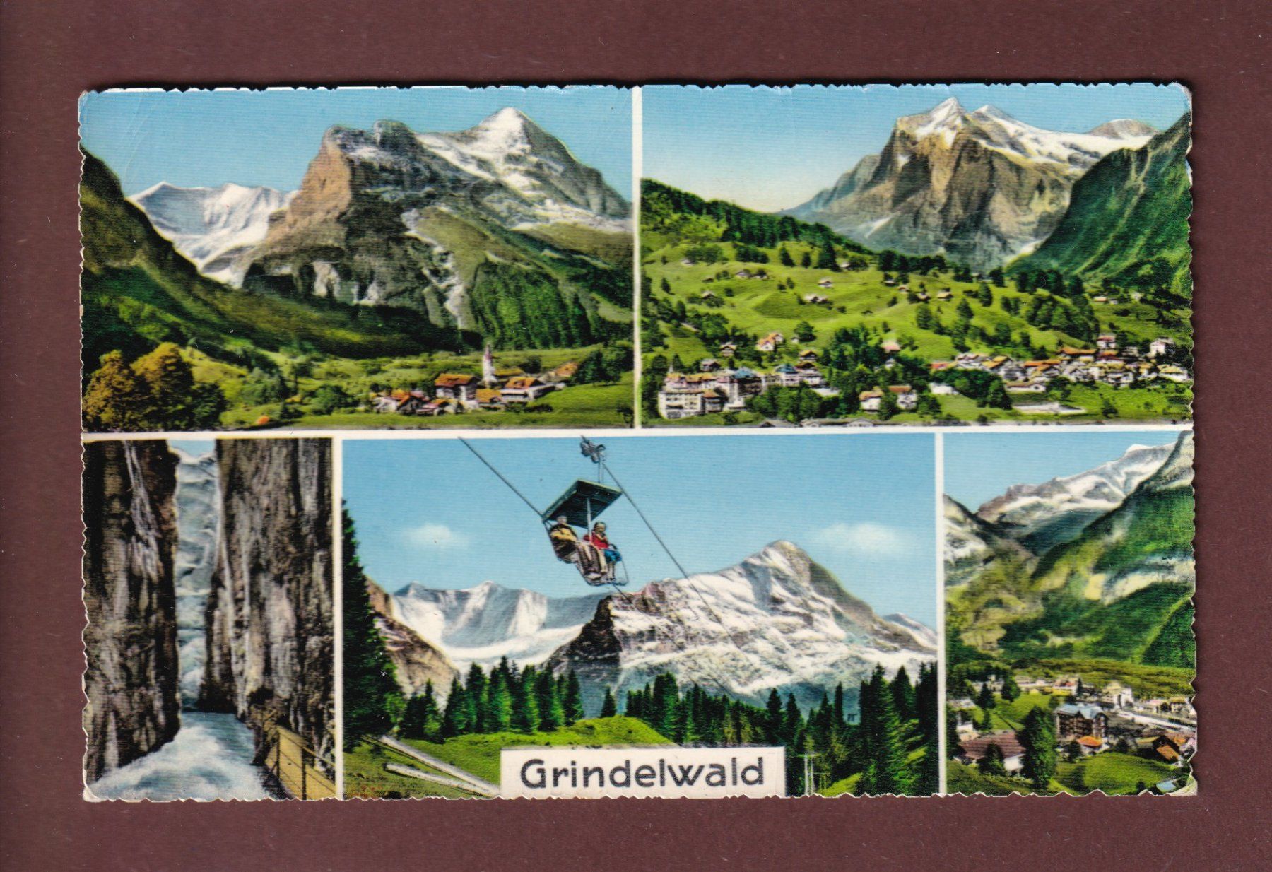 Cartoline postali: GRINDELWALD - 5 images - 1958 – Usato da Pully venduto da nicecards
