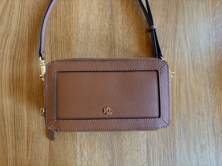 Lauren Ralph Lauren Leder Crossbody Bag Braun