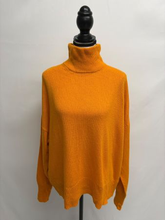 Esprit Wolle Kaschmir Rollkragenpullover L orange