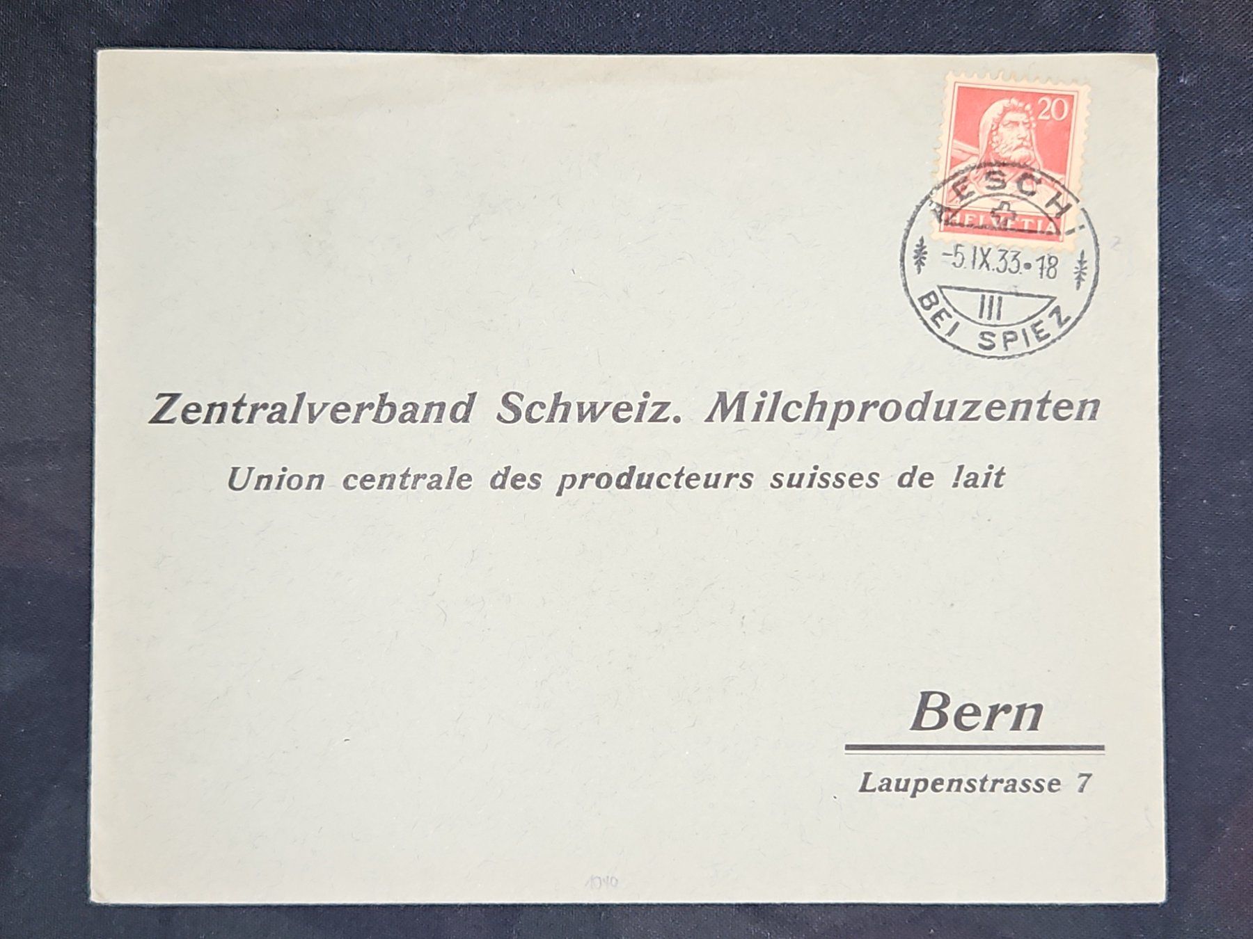 Tutti i francobolli: CL23 Enveloppe + Timbre Suisse 1933 – Usato da Cousset venduto da Patrick_Collections