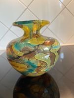 Glasvase Murano-Stil gelb braun türkis