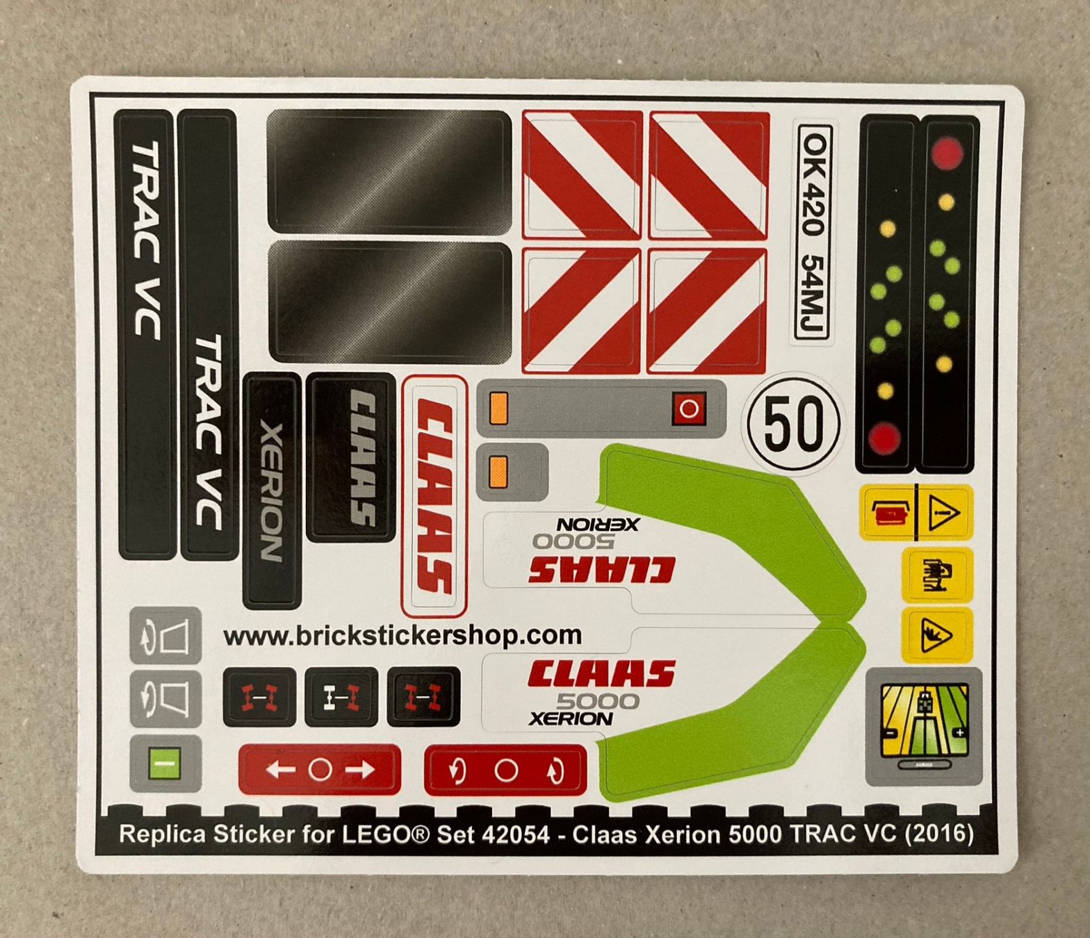 Technics Kit di costruzioni: Lego Technic 42054 Claas Xerion Stickerset Replica – Nuovo e nell'imballaggio originale da Rechthalten venduto da hosme_be