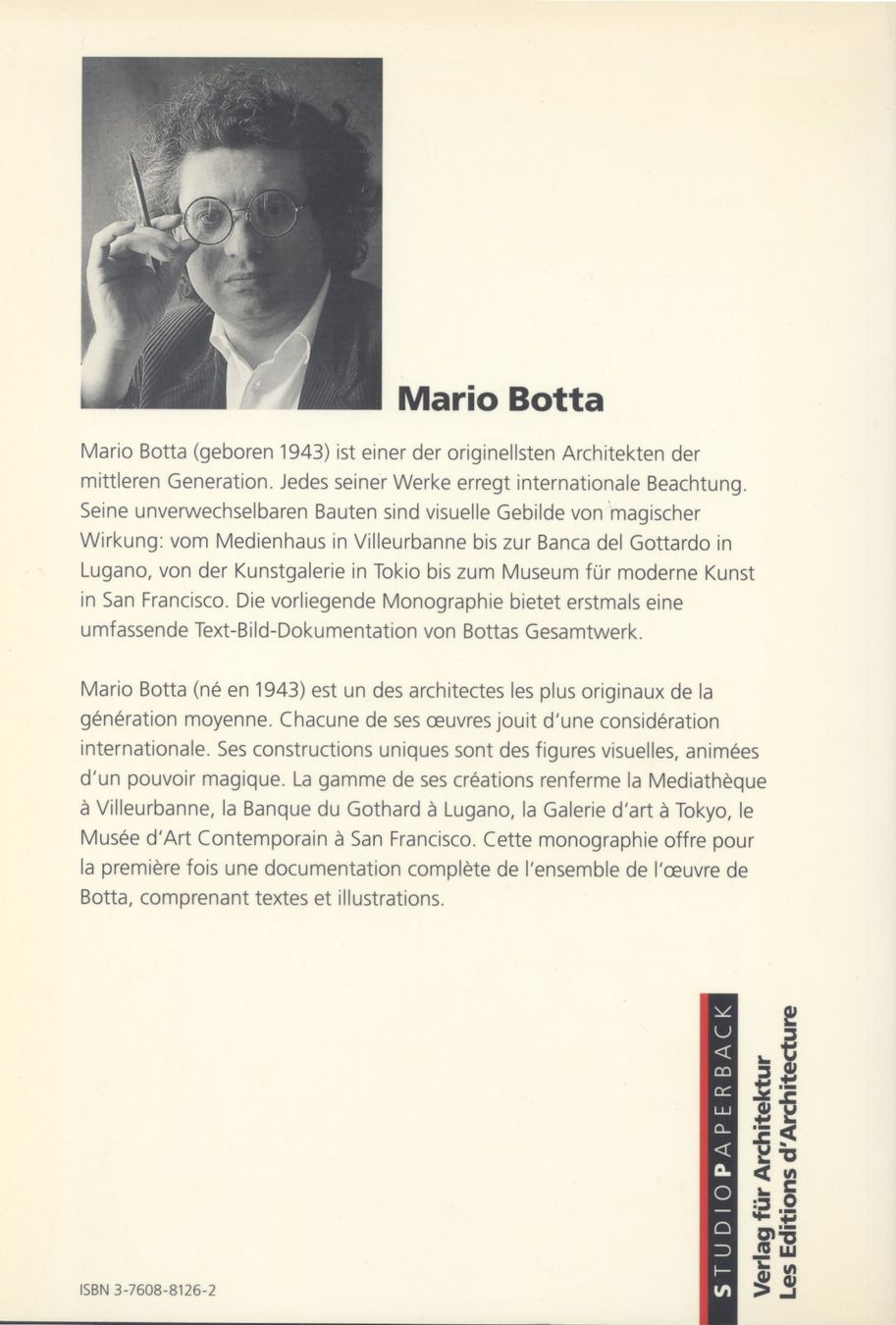 Bücher: MARIO BOTTA - Monographie -  Architektur – Neu (gemäss Beschreibung) aus Biel/Bienne von 07helios032 1
