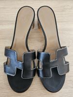 Schwarze Hermès Leder Sandalen Oasis Grösse 39 Sommer Sale!