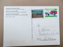 Gelaufene Foto-Postkarte (Spanisch-Brötli-Bahn) 1997