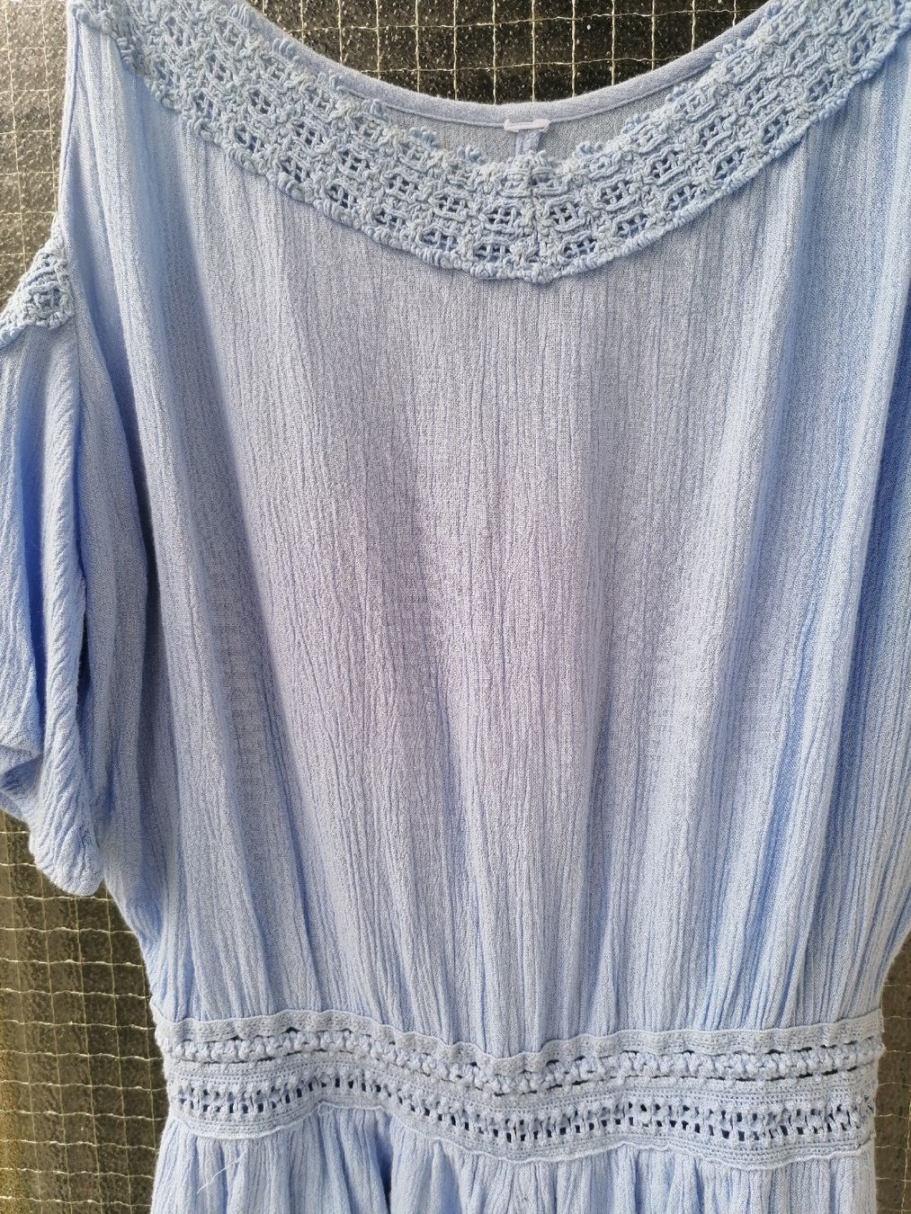 Tute: Blauer Sommer Jumpsuit Gr. S mit Spitze verspielt luftig – Usato da Basel venduto da fiona_second-hand_BS 1