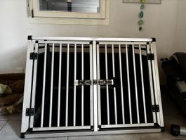 Doppel-Hundetransportbox Aluminium mit 