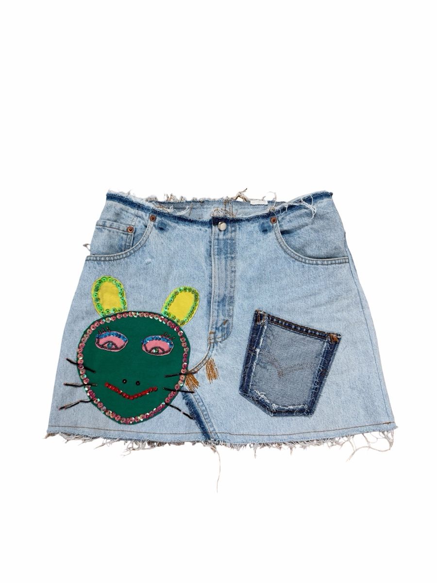 Levi's Jupes: Custom Patchwork Denim Skirt  – D'occasion à Knonau par Grapesvintage 2
