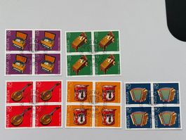 1985 Pro Patria 4er Blöcke ZNr. B206-B210, ET - Zentrum O