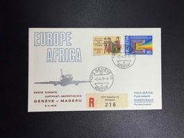 Erste direkte Luftpost Genf-Maseru 1978
