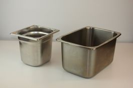 2 tiefe GN Edelstahlbehälter Blanco & Gastro