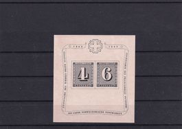 1943 Jubiläumsblock 100 Jahre Schweizerische Postmarken