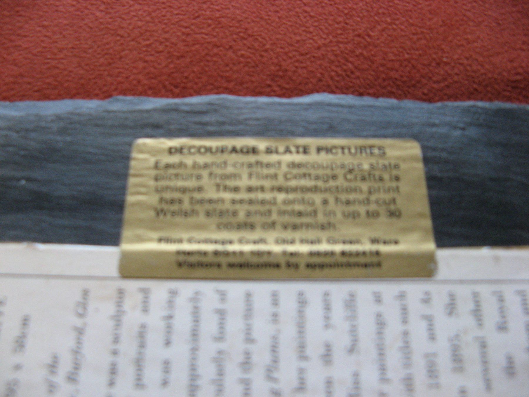 Poster & Bilder: Bild Decoupage & Hand Painted Slate Roofing, Dachziegel – Gebraucht aus Zürich von apil 2